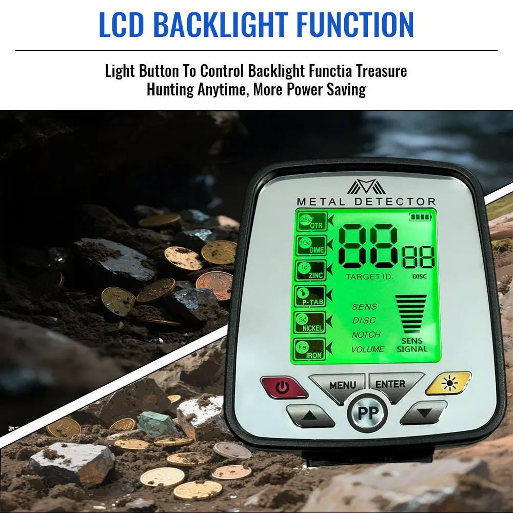 كاشف المعادن MD5032 تحت الأرض عمق الماسح الضوئي مقاوم للماء ملف البحث عالية الأداء الذهب حفار الكنز تسعى هنتر