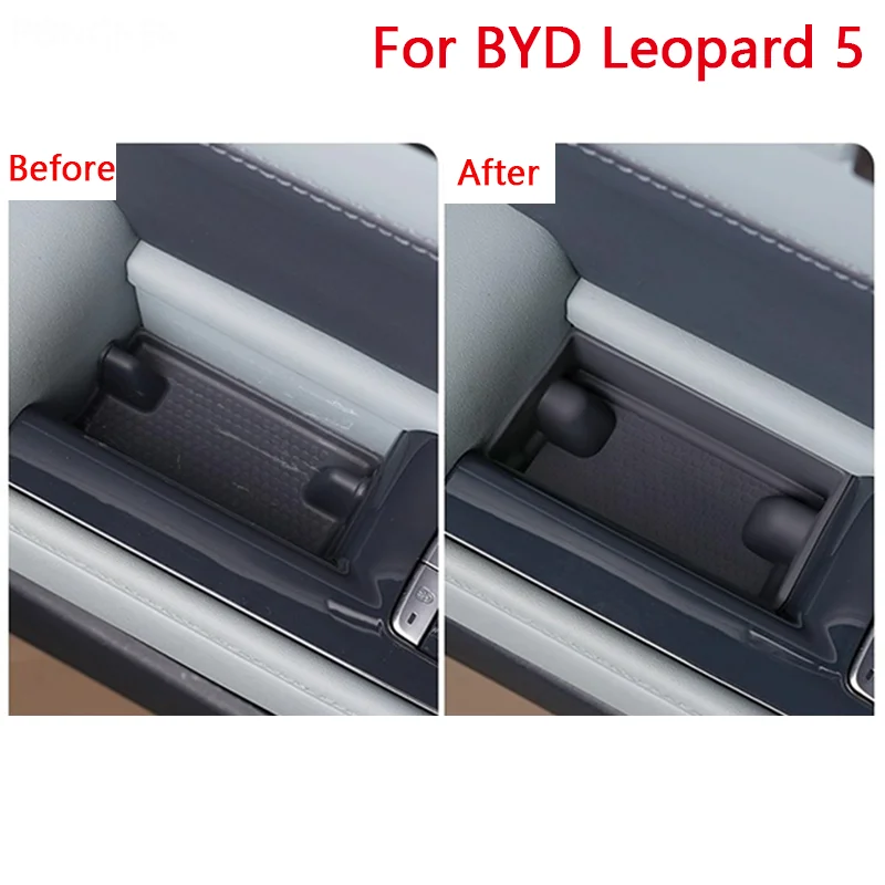 ل BYD ليوبارد 5 2024 2025 مقبض الباب فتحة بطانة حماية من السيليكون أربعة أبواب صندوق تخزين تخزين حماية الوسادة لوازم السيارات