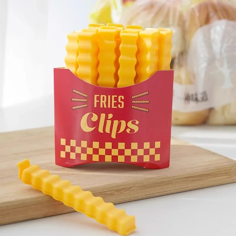 12PCS French Fry Style Sealing Clip With Magnetic Suction Refrigerator Sticker Sealing Clip