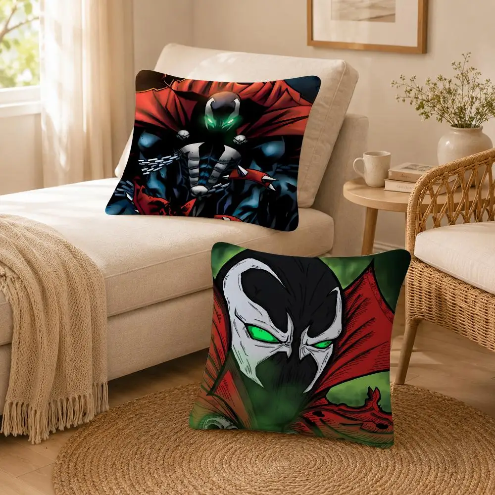 Comic Dark Superhero Spawn Cushion Cover Soft Throw Pillow Cover Washable Plush Cushion Case for Sofa Bed Living Room