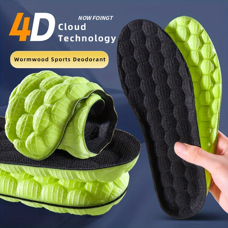 

4D Orthopedic Sport Insoles Soft Breathable High Elastic Deodorant Comfortable Running Sneaker Insoles