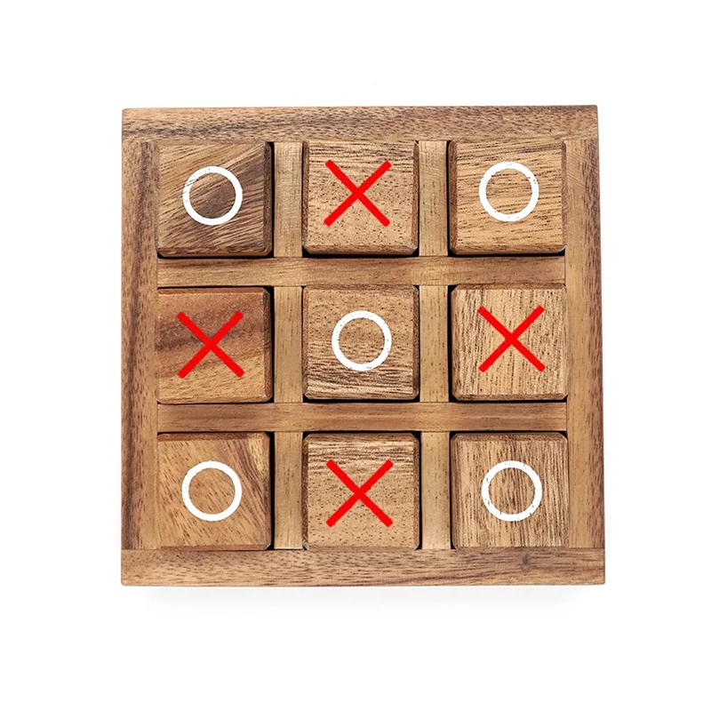 Wooden Tic Tac Toe Board Game XO Chess IQ Logic Toys Parent Child Interaction Party Spiele Juegos De Mesas Para Toda La Familia