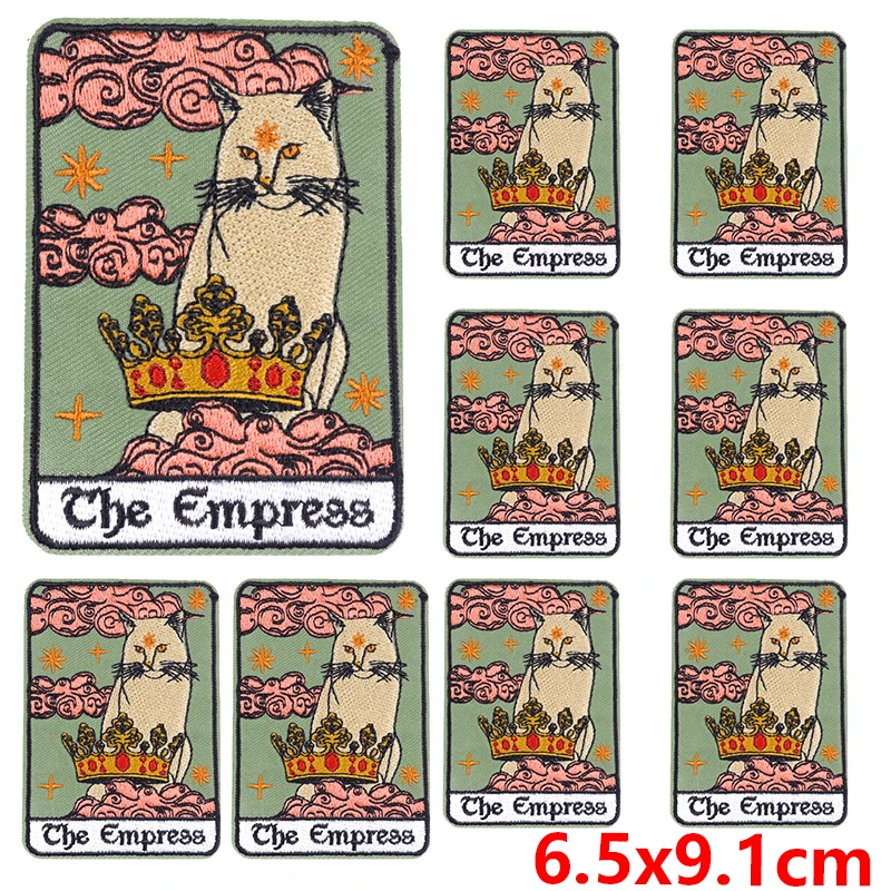 10 Stks/partij Groothandel Schedel Tarot Patch Op Patches Op Kleding Diy Geborduurde Patches Voor Kleding Smeltbaar/Naaien Applique - afbeelding 1