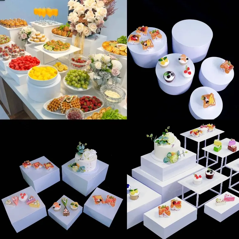 

10 PCS Cylinder Pedestal Stand for Buffet Pastry Decoration Cake Candy Dessert Holder Bread Food Drinks Gifts Display Rack