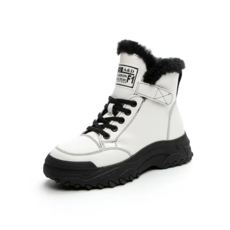 النساء أحذية منصة الشتاء لمصمم أحذية رياضية فاخرة أفخم أحذية رياضية الشقق الثلوج حذاء من الجلد التنس الإناث 35-41