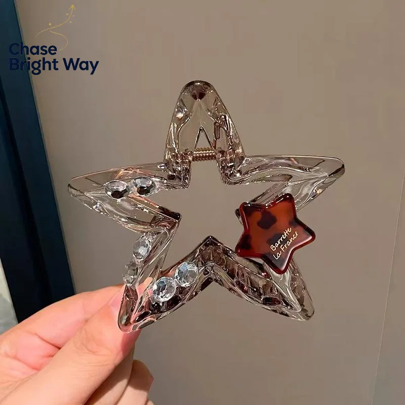 Iridescent Hair Claw Clip High Elastic Strong Hold Trendy Hair Grips for Women Thick Hair Work Commute Travel Parties