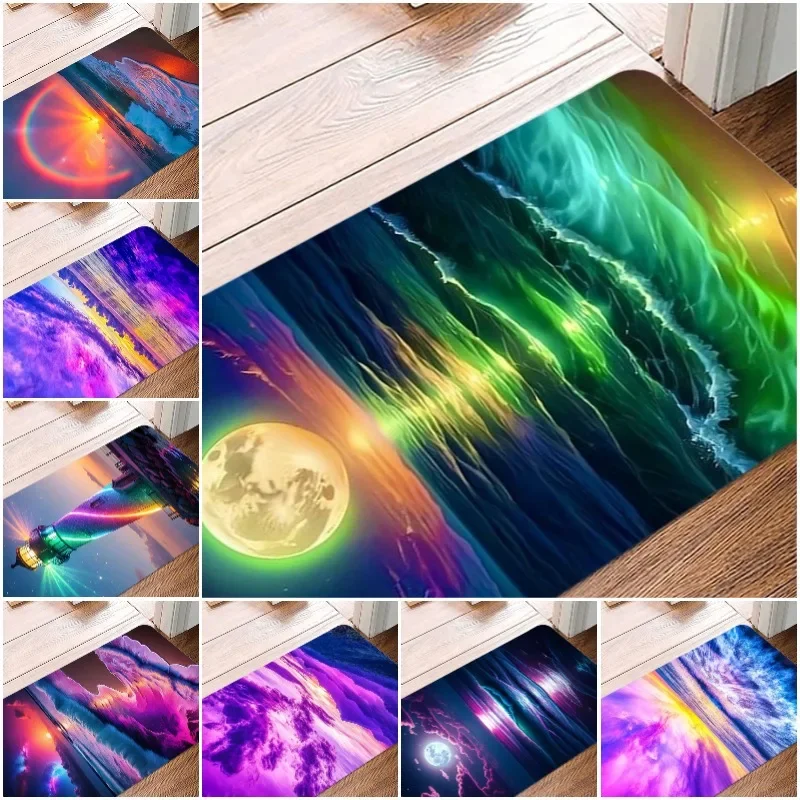 Surreal Scenery Printing Non-Slip Small Rug Waterproof Easy To Clean Floor Mat for Indoor Outdoor Use Durable Home Decor Fashion