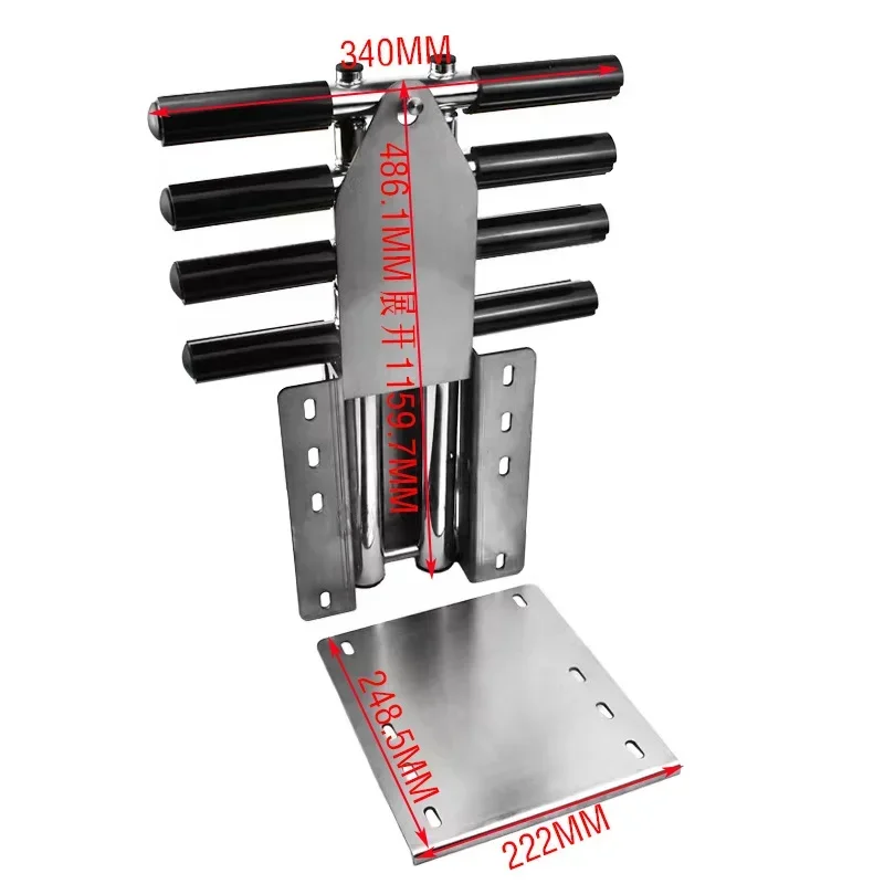 Stainless Steel 304 Mirror Polish Stretching Folding Ladder 3 Steps/4 Steps Marine Hardware Fitting