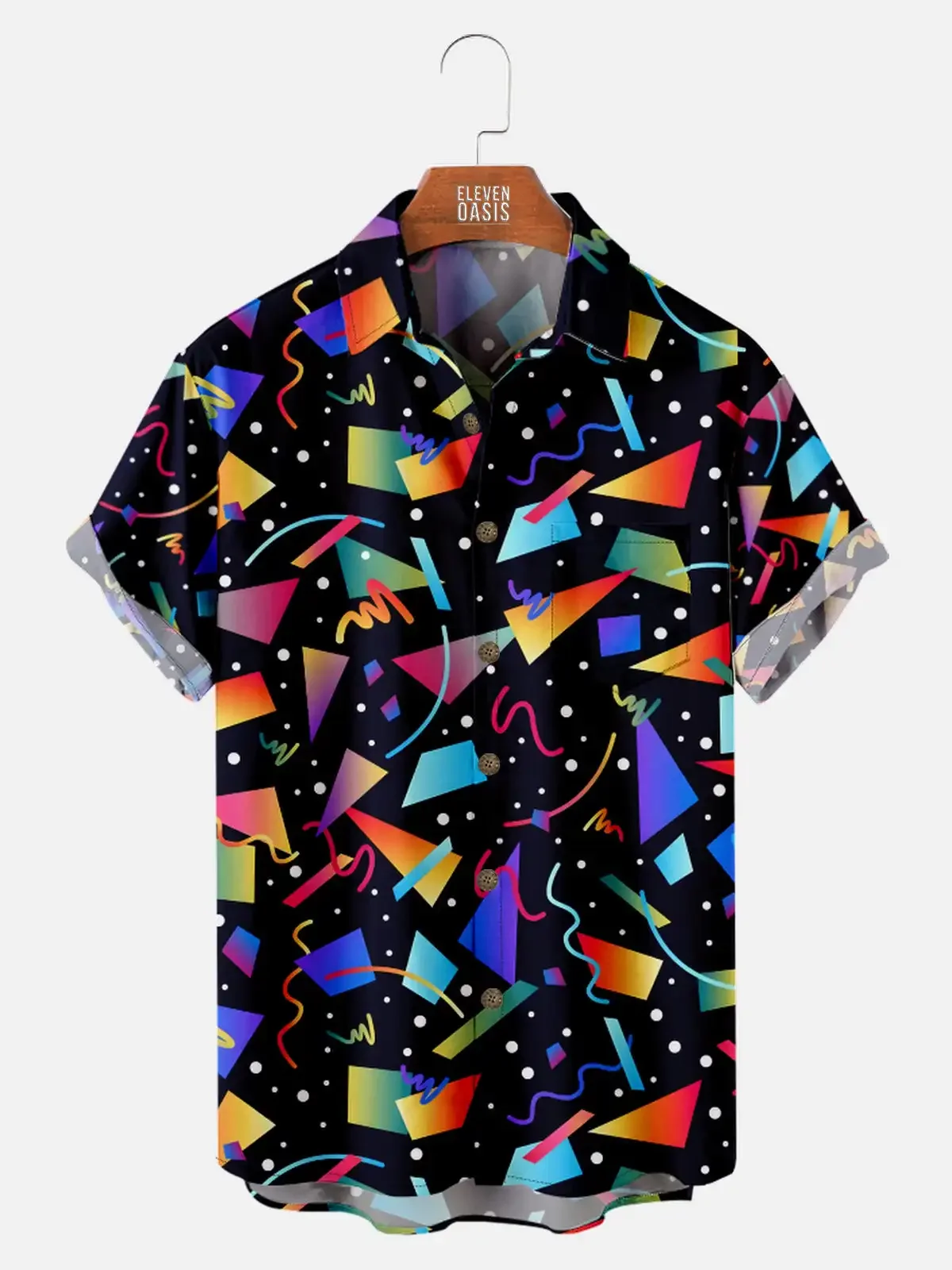 

2026 3D Printed Geometric Pattern Neon Cassette Skateboard Headphone Shirt, Vintage 90s Party Button-Up Summer Unisex Shirts