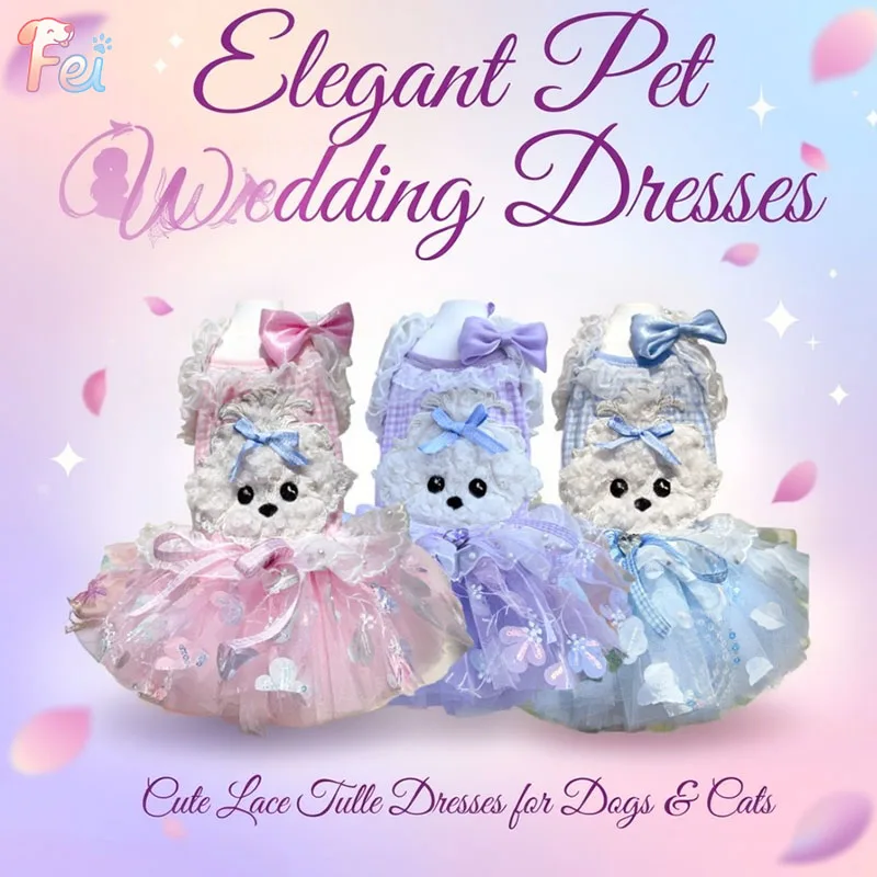 

Sping Summer Puppy Dog Cats Clothing Fashion Cartoon Print Cotton Lace Sling Dresses For Small Medium Dog Chihuahua Pet Clothes