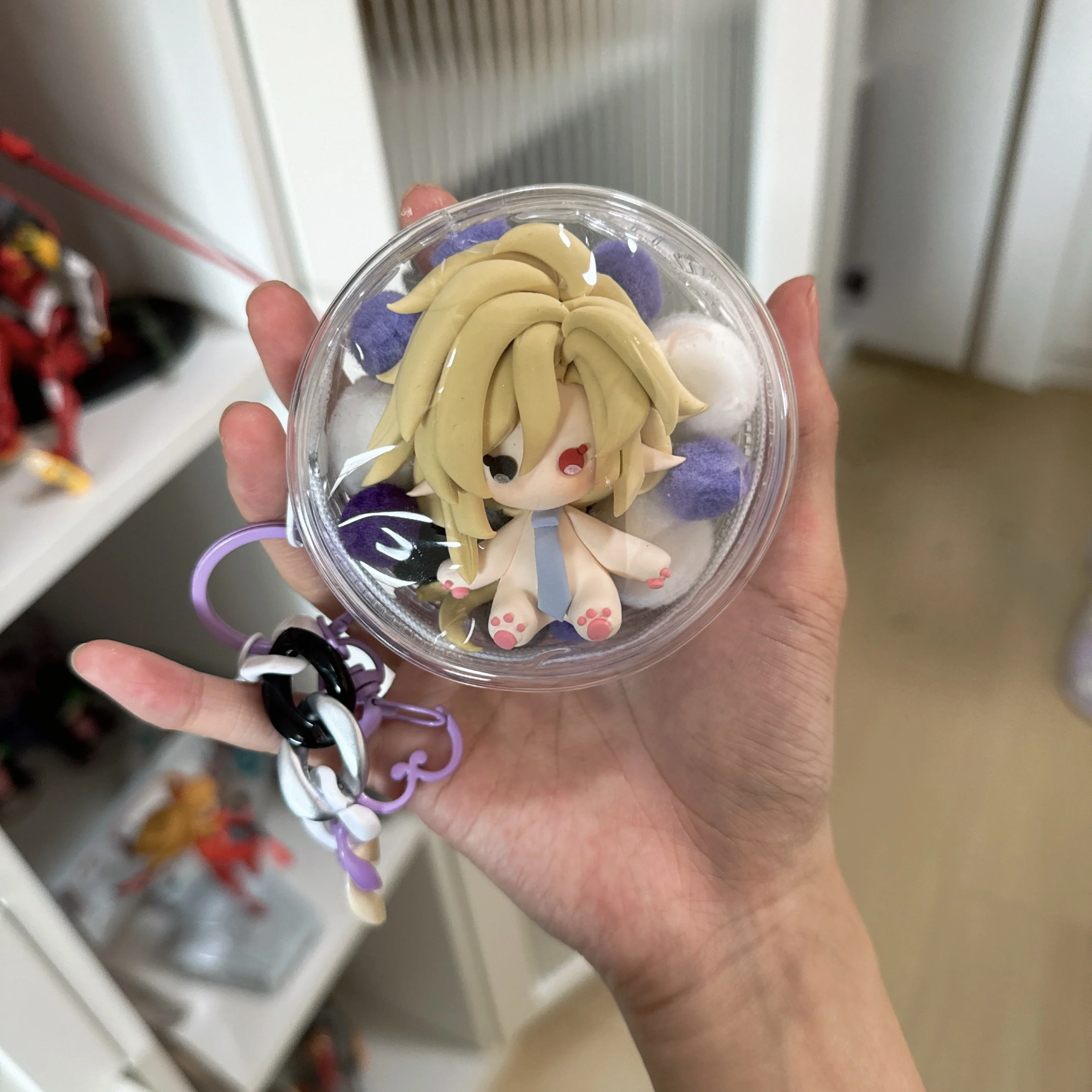 

Anime Zenless Zone Zero Hugo Cosplay Handmade Cat Body Garage Kits Cartoon Figurine Model Pendant Keychain Xmas