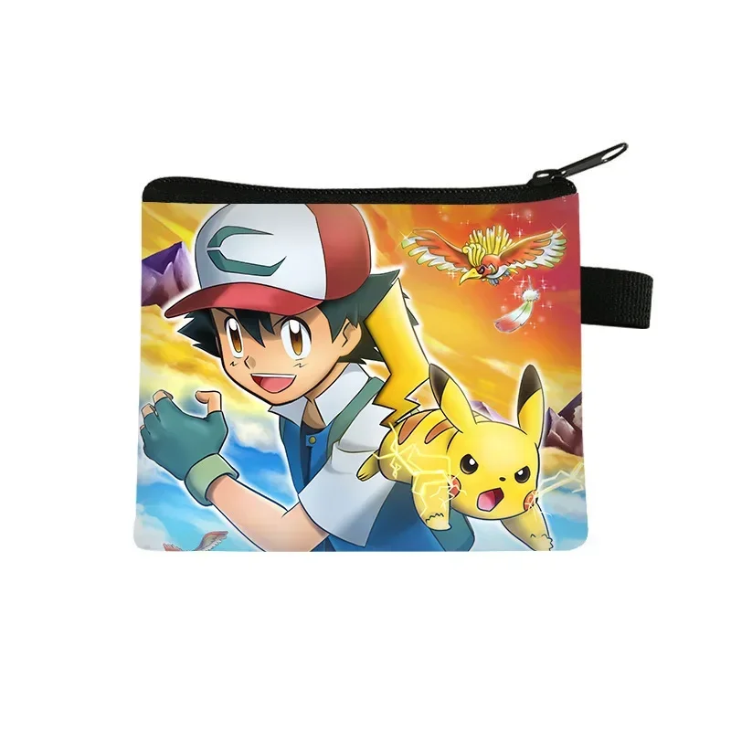 Cartera Zero de Pokémon para niños, Pikachu, monedero de dibujos animados, Pikachu, Anime, bolsa de almacenamiento con estampado de llaves, regalo de juguete portátil