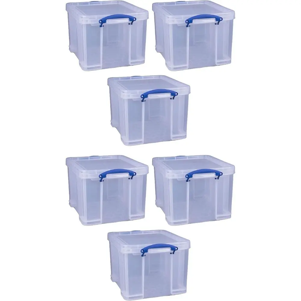 

Контейнер для хранения объемом 32 литра с защелкивающейся крышкой и ручками с фиксаторами, набор из 6 штук для дома и офиса