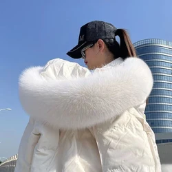 75cm Winter  Real Fox Fur Scarf Fur Collar Women's Coat  Warm Decor  Fluffy FurTrim Natural Fox Scarves Luxury Shawl