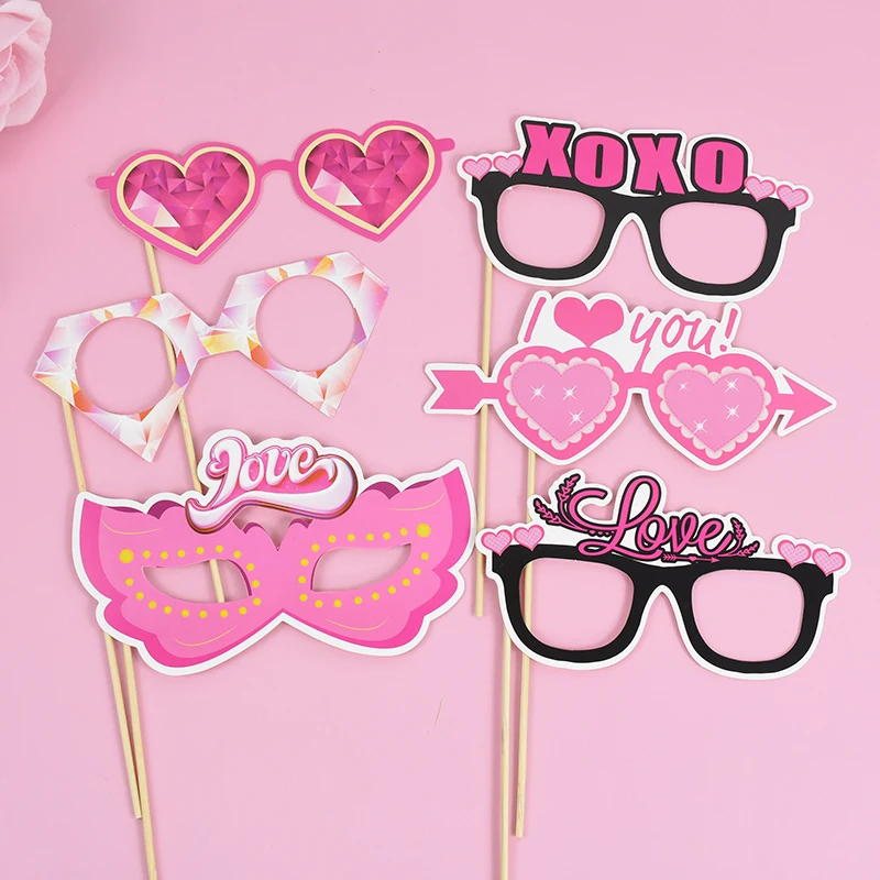 35Pcs Wedding Decoration Photo Props Bachelorette Bride Party Funny Lips Glasses Handheld Photo Booth Props Valentines Day Gifts