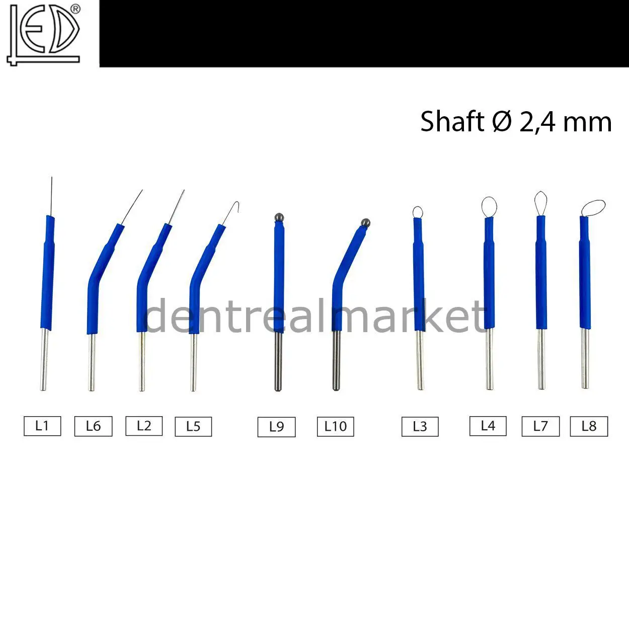 Radiofrequency Surgical Device Electrodes Shaft 2,4 mm