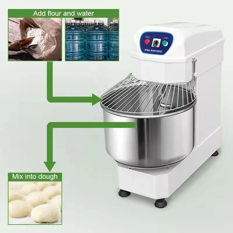 Máquina comercial de misturador de massa de pão de farinha de alta productividade para fábrica de bebidas, fazendas, restaurante, 3000w