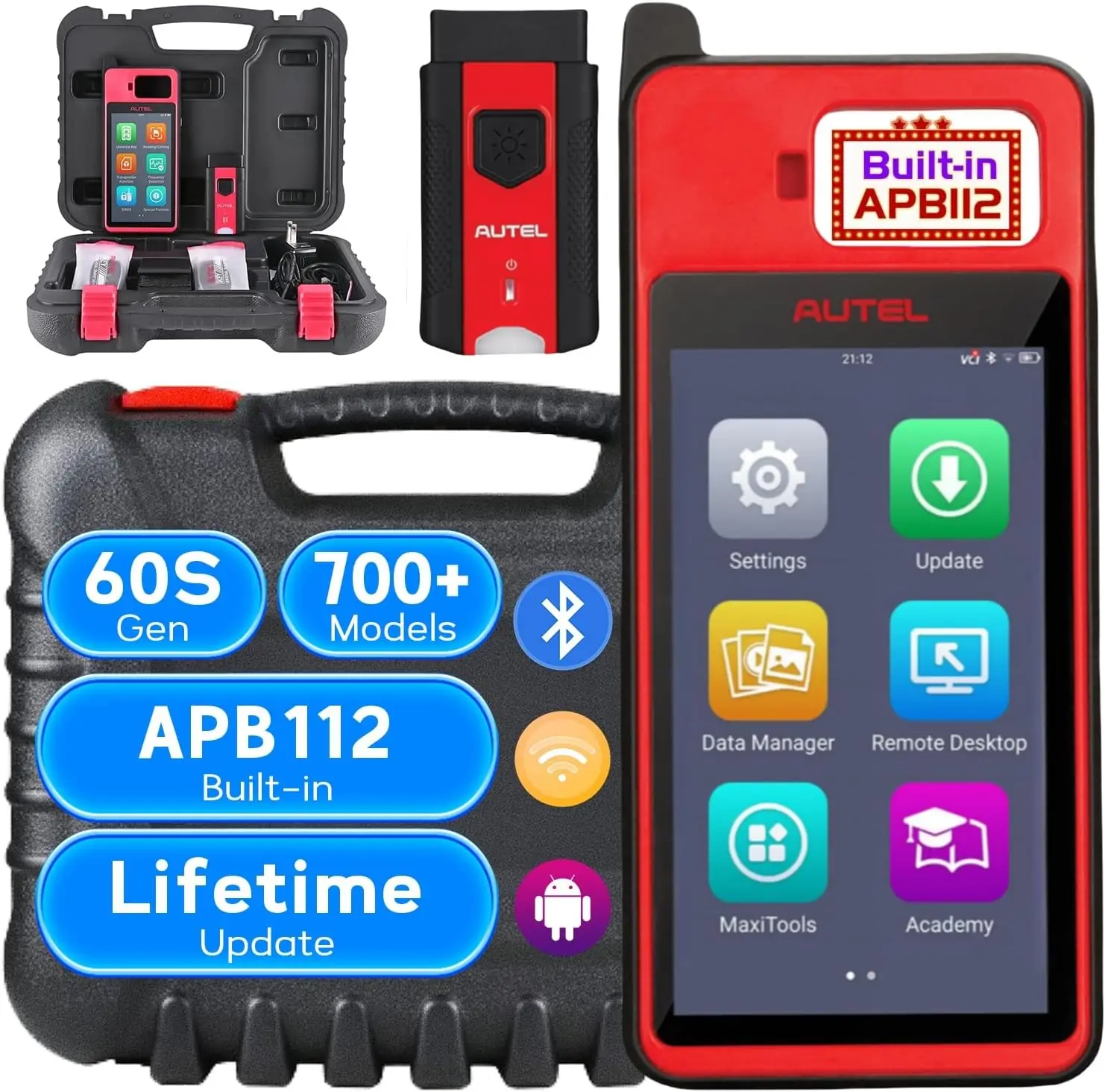 

Autel Maxim KM100 Key Programming Tool Same as KM100E KM100X Lite of IM508S Built-in APB112 Key Fob Programming Immobilizer