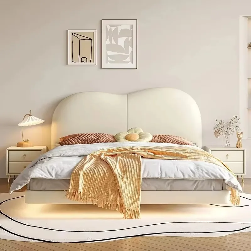 Modern Luxury Girls Bed Frames Comforter Platform Headboards Queen Double Bed King Size Bedframe Cama Box Casal Home Furniture