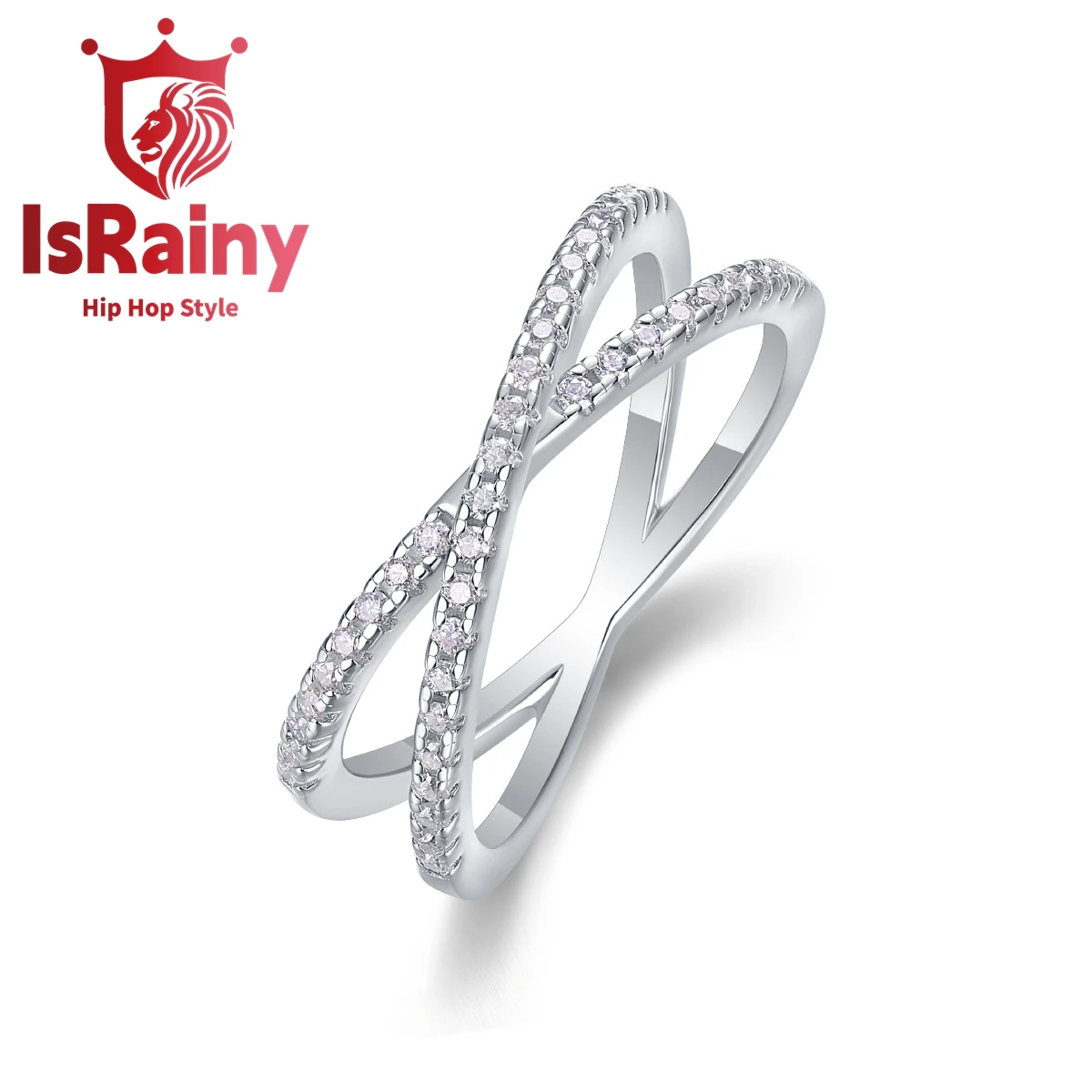 

IsRainy Hip Hop Rock Solid 925 Sterling Silver Round Real GRA Moissanite Diamonds Rings Engagement Anniversary Fine Jewelry