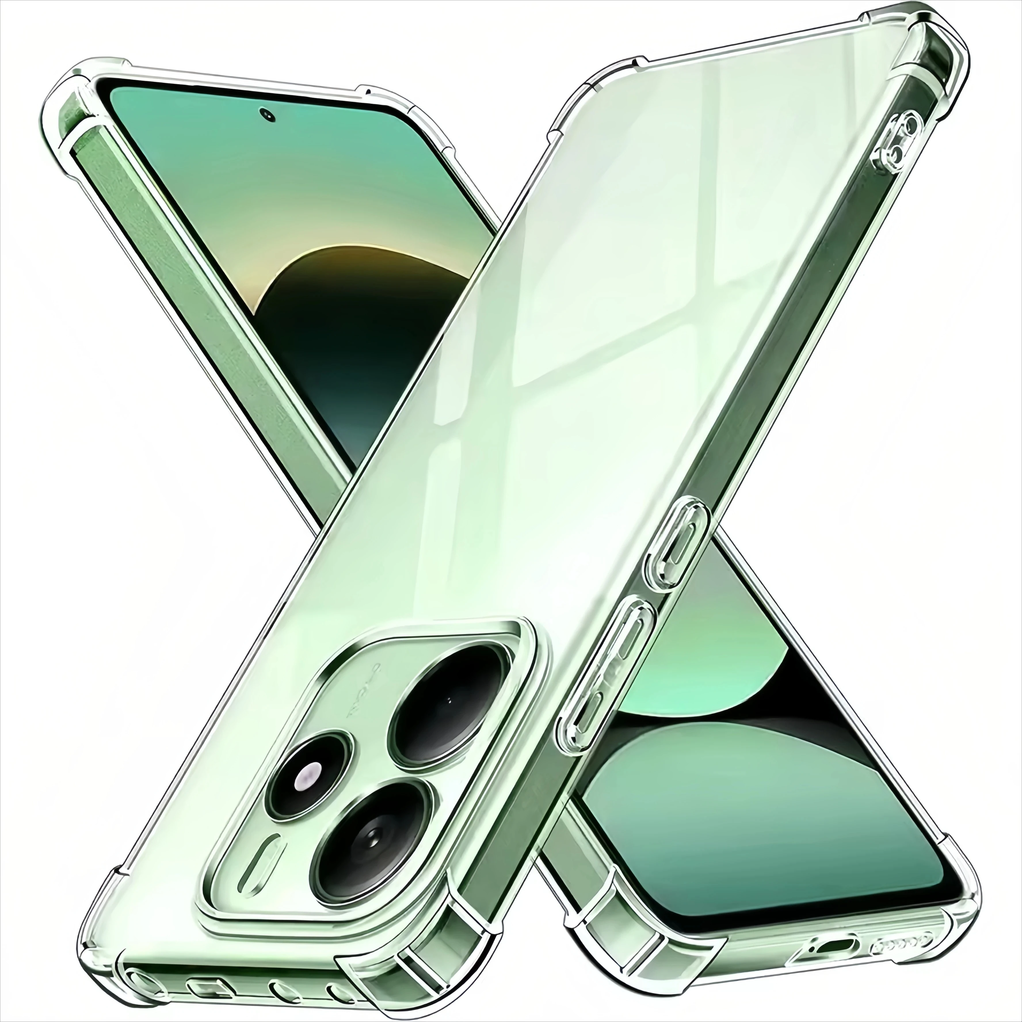 Vier-Ecken-Stoßfeste TPU Transparente Hülle für OPPO Reno14 14F 14FS Schutzhülle für Reno 15FS 15F Stoßfänger-Coque Fundas