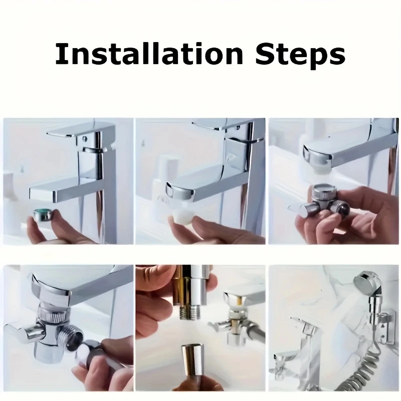 4pcs/set Universal Bathroom Sink Faucet Sprayer Attachment, 2 Spray Modes, Retractable Spring Hose, Quick Install Tap Shower Kit