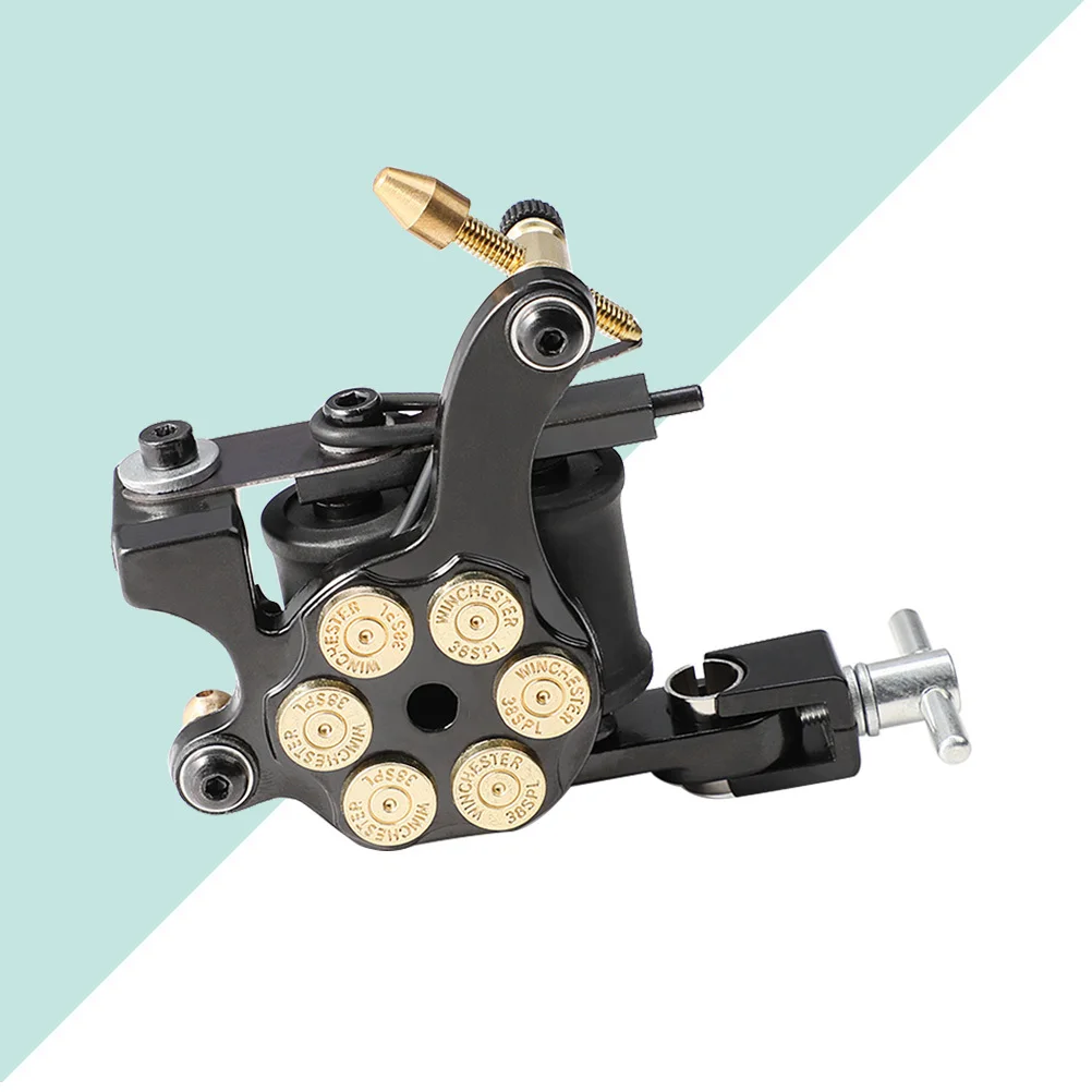 لفائف آلة الوشم الأسود عالية الأداء منخفضة الضوضاء تصميم مريح للفنانين مجموعة دوارة آلة وصمة العار أدوات الوشم