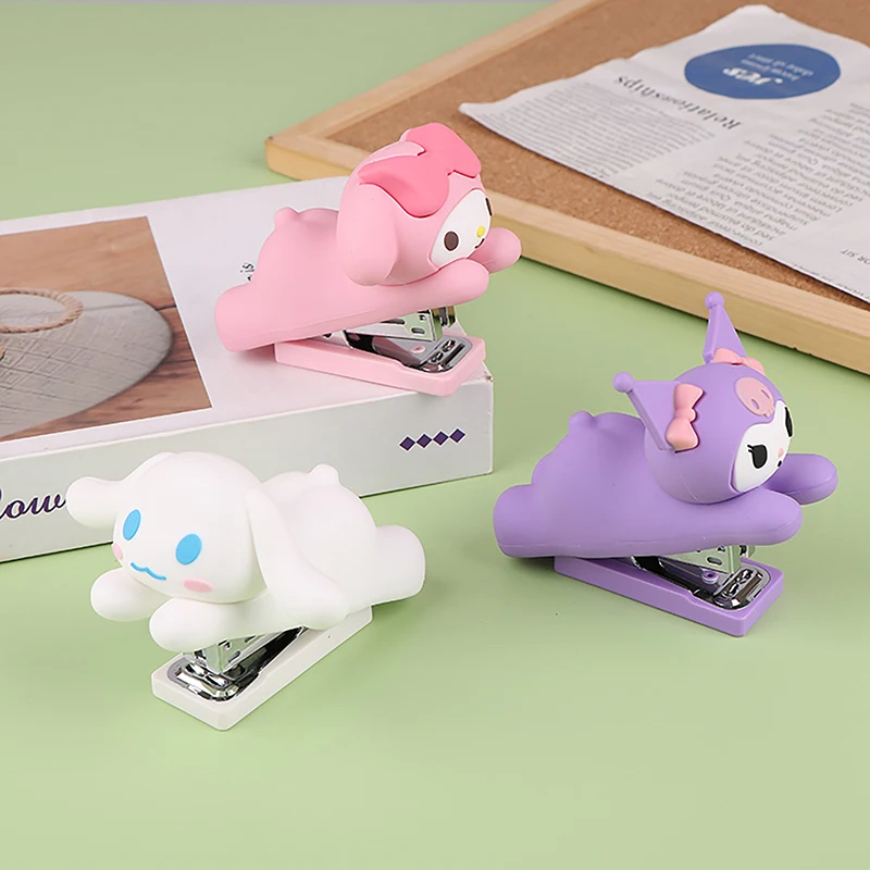 

Kawaii Sanrio Hello Kitty My Melody Stapler Kuromi Cartoon Small Binding Machine Office Stationery School Supplies Cute Portable