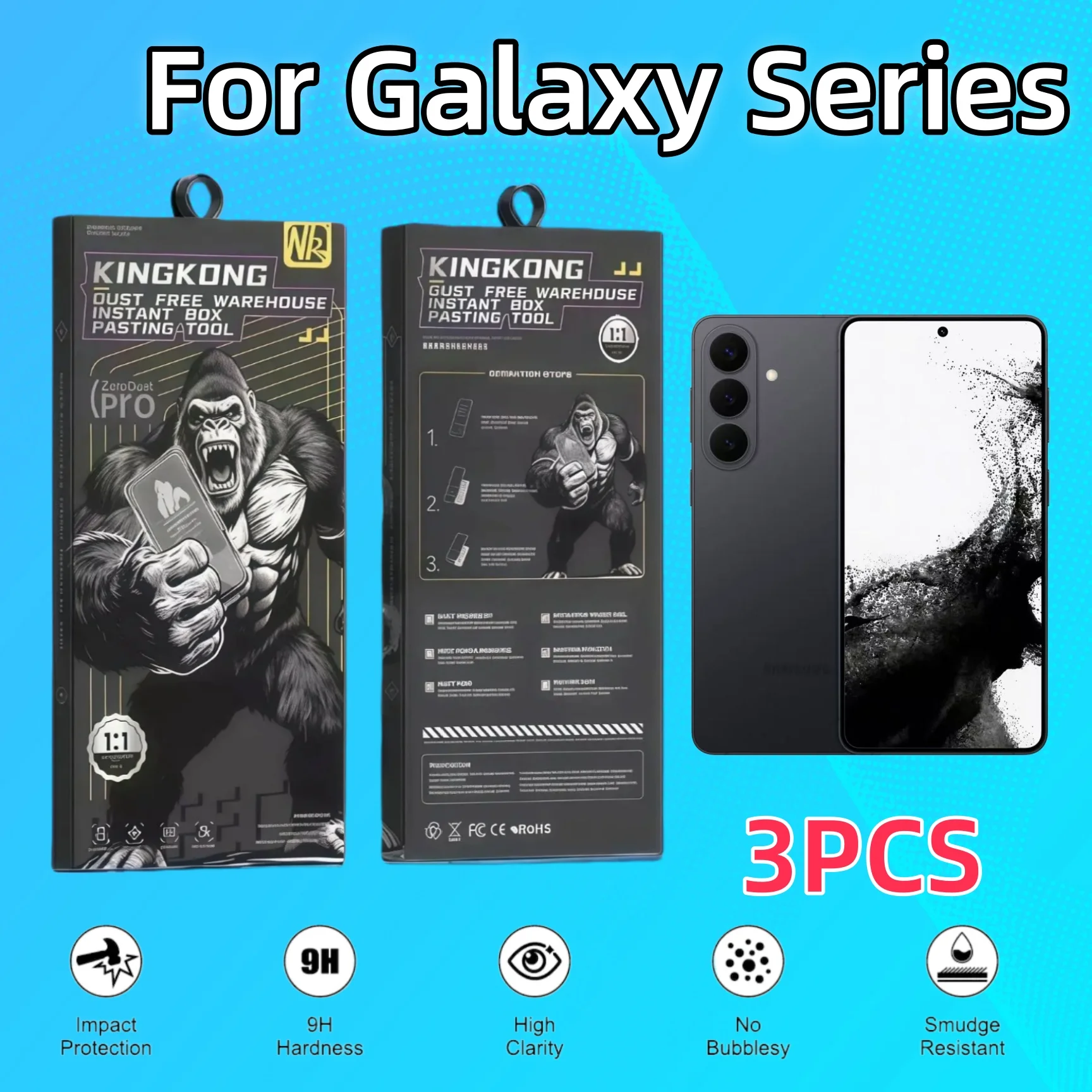 

3Pcs 9H Hardness Tempered Glass Screen For Galaxy S26 Ultra S25 plus S24 S23 S22 Edge Anti-Fingerprint Dust-Free Accessories