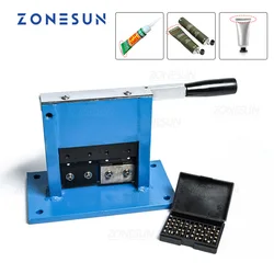 ZONESUN Manual Aluminum Tube Sealer Metal Tube Sealing Machine with Date Coding for Toothpaste Hand Cream Pigment Ointment Glue