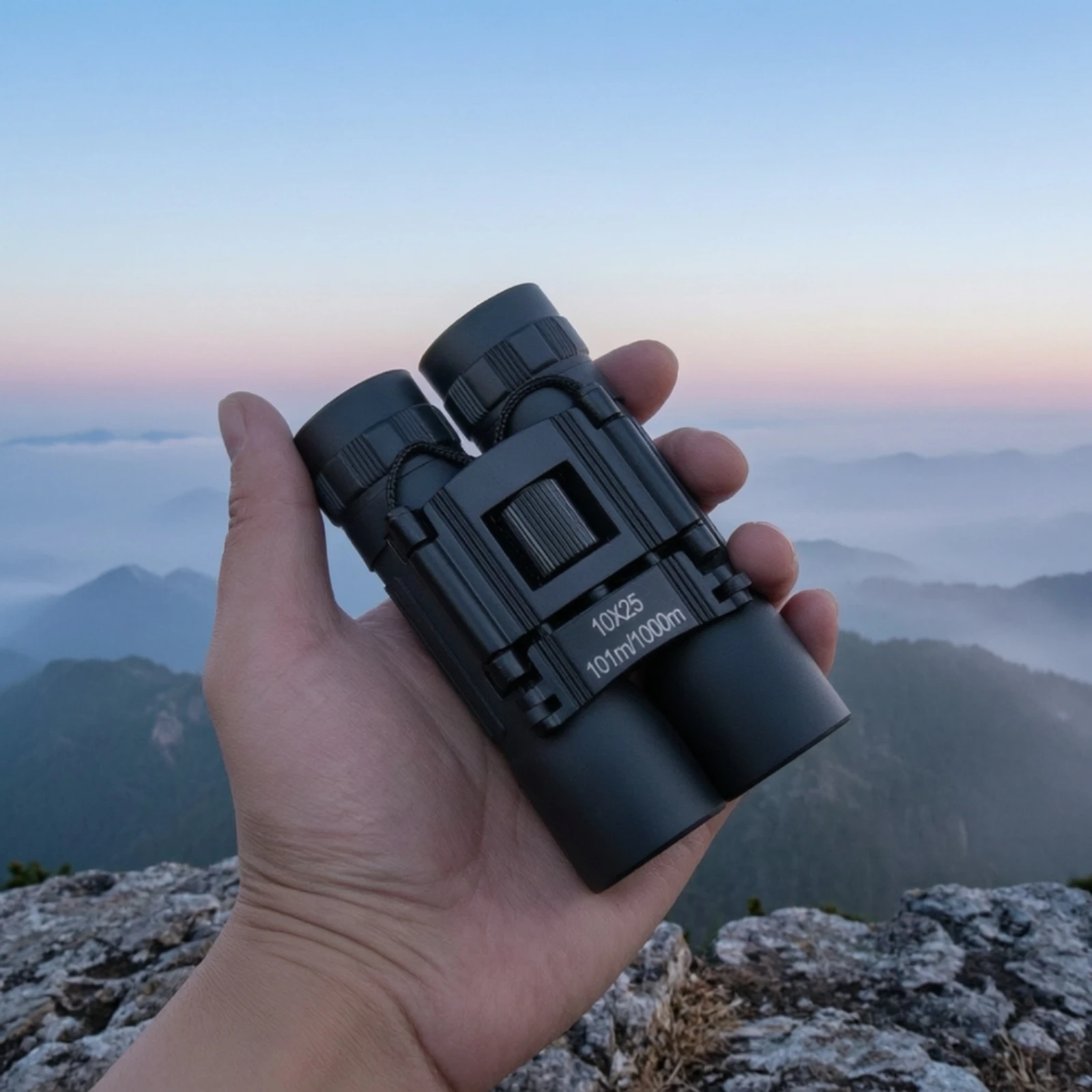 Folding Binoculars Foldable Compact Binocular with Central Focusing Wheel 10x25 Binoculars Portable for Outdoor Observation