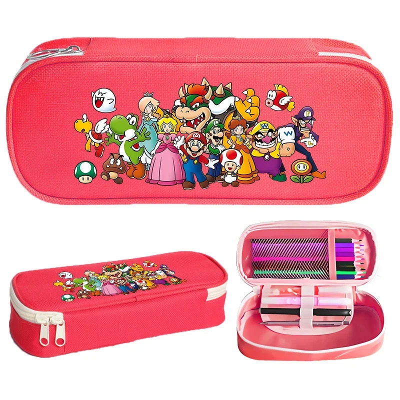 סופר מריוס bros שקית עיפרון חמוד קריקטורה עט pouch בית הספר משרד מספק ילדים עט נייד שקיות אנימה מודפס מארגן
