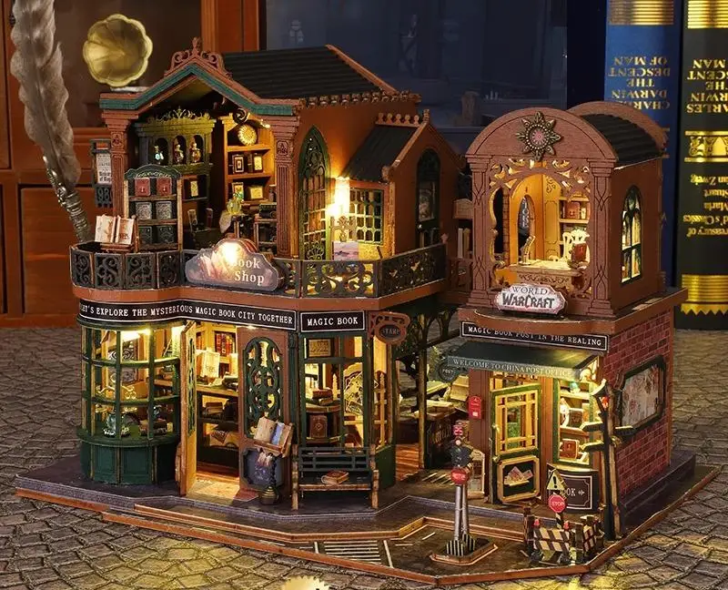 Holo Magic City Handmade Hut Assembled Small House DIY Model Scene Unzipped Toy Creative Birthday Gift Female Male