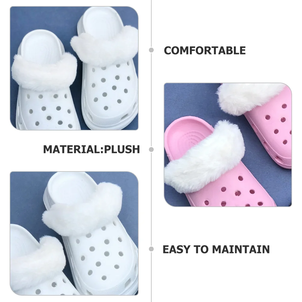 Shoelaces for Shoes Covers Warm Decor Slippers Charms Detachable Sandals Women Furry Miss