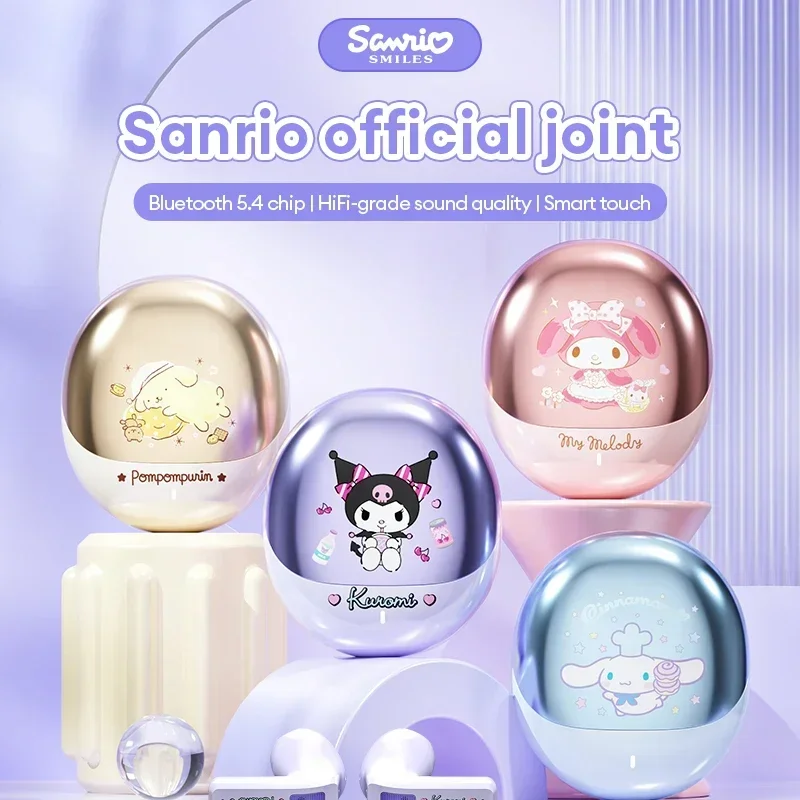 Sanrio Earbuds BL02 Wireless Bluetooth Headphones Cute Kuromi My Melody Earphones Touch Control Long Endurance Noise Reduction