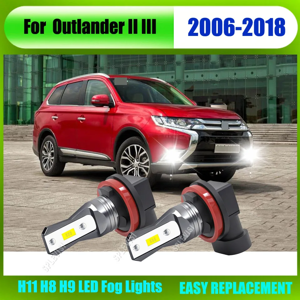 

H11/H8/H9 Fog Light Bulbs - 200% Brighter Than Halogens For Mitsubishi Outlander II III 2006-2007 2008 2009 2010 2011 2012-2018