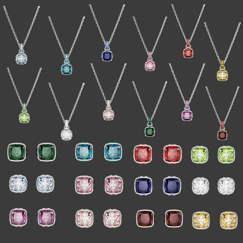 

2026 Классические простые серьги-подвески из серебра 925 пробы с квадратным ожерельем для повседневного наряда, вечеринки, банкета, незаменимые для женщин