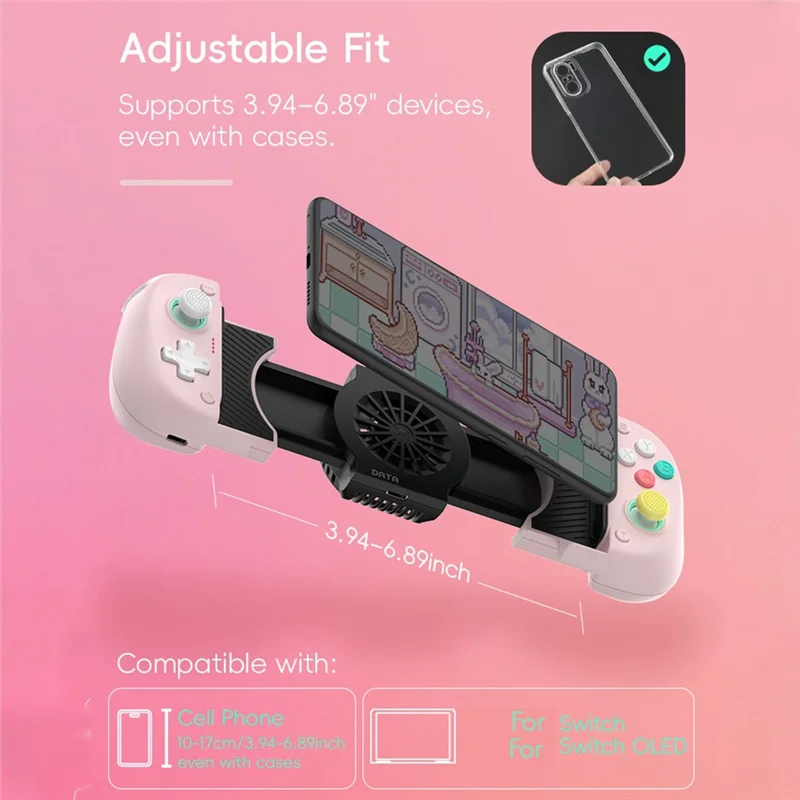 AT82-X3 For Switch/OLED Bluetooth Wireless Controller With Dual Hall Joystick Cooling Fan For PUBG Mobile For Android/IOS PC