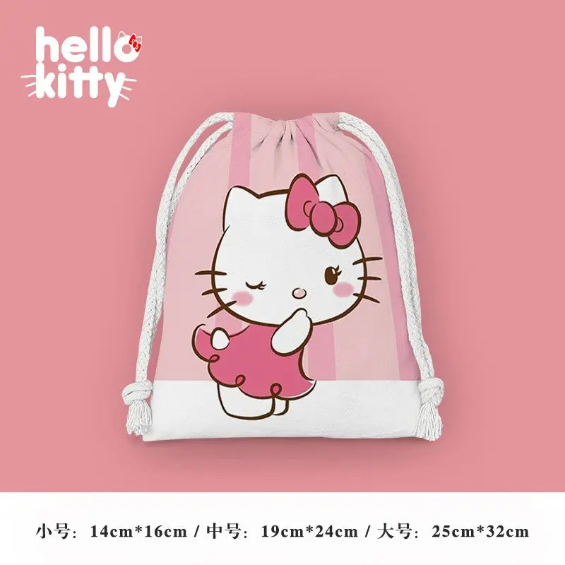 hello kitty bag Kuromi drawstring storage organizer portable cute cartoon large capacity drawstring eco-friendly bag for women