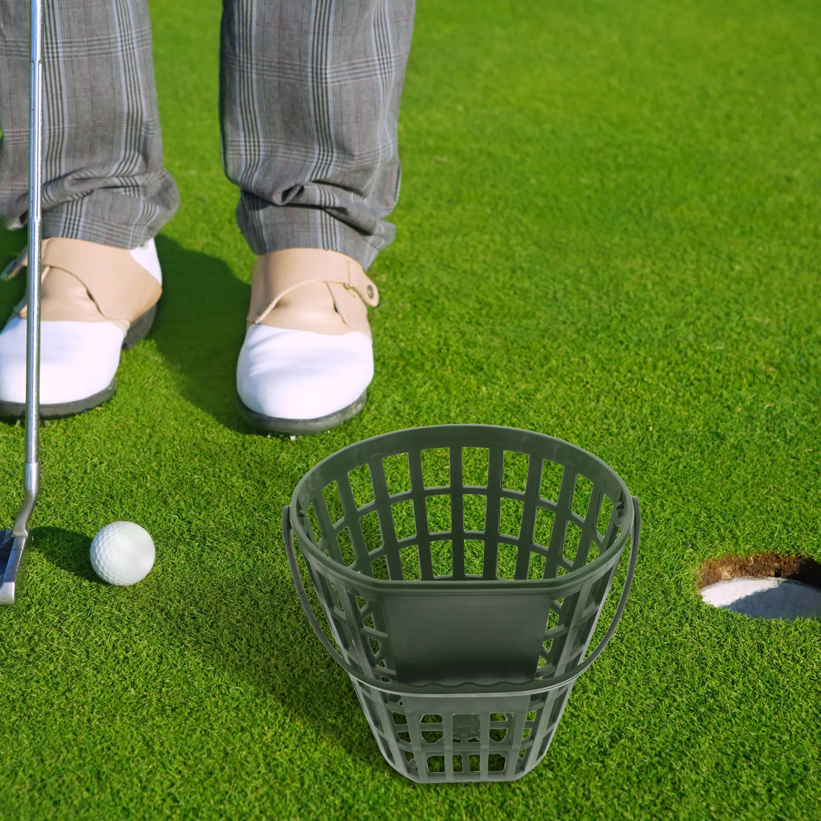 50pcs Plastic Golf Ball Basket with Ventilated Design, Stable Base & Wide Mouth for Practice