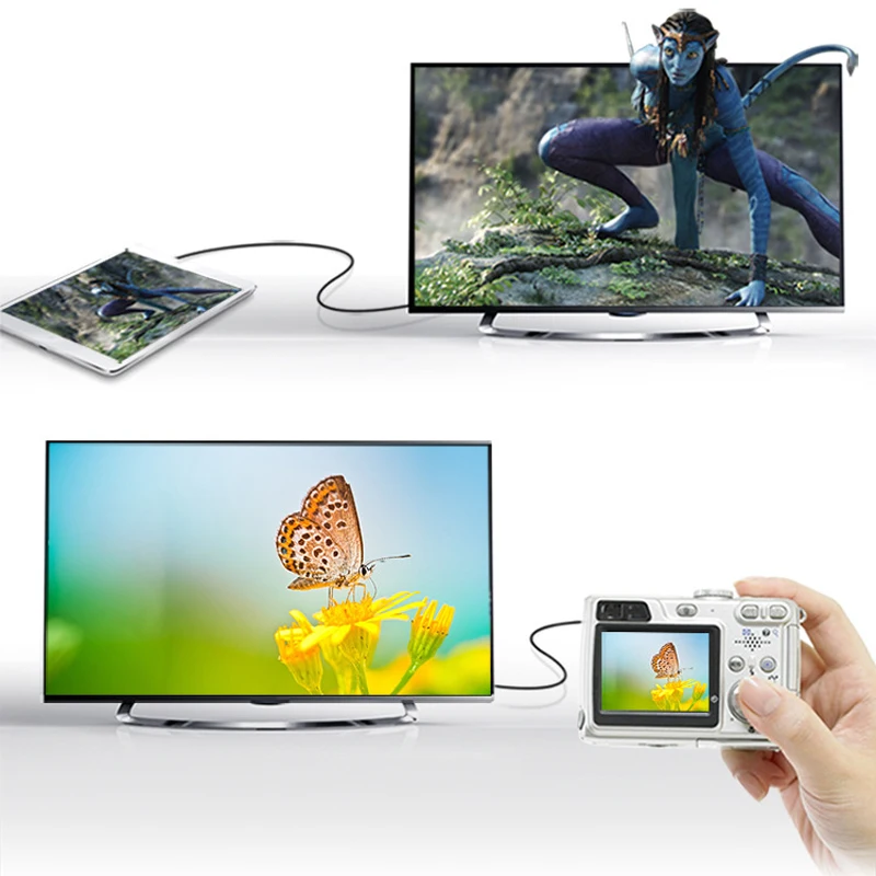 Mini HDMI-compatible to HDMI Cable 1080p 3D Gold Plated Plug For Monitor Tablet Camera DV graphics card HDTV Display Projection