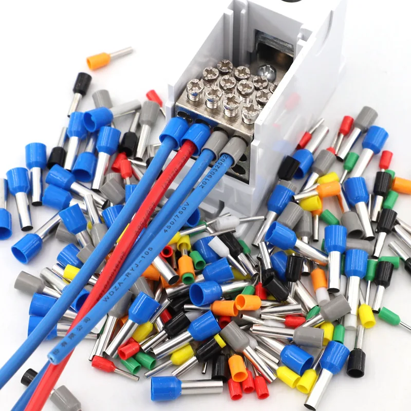 100PCS/Pack E10-12 Tube insulating Insulated terminals 10MM² Cable Wire Connector Insulating Crimp Terminal Connector