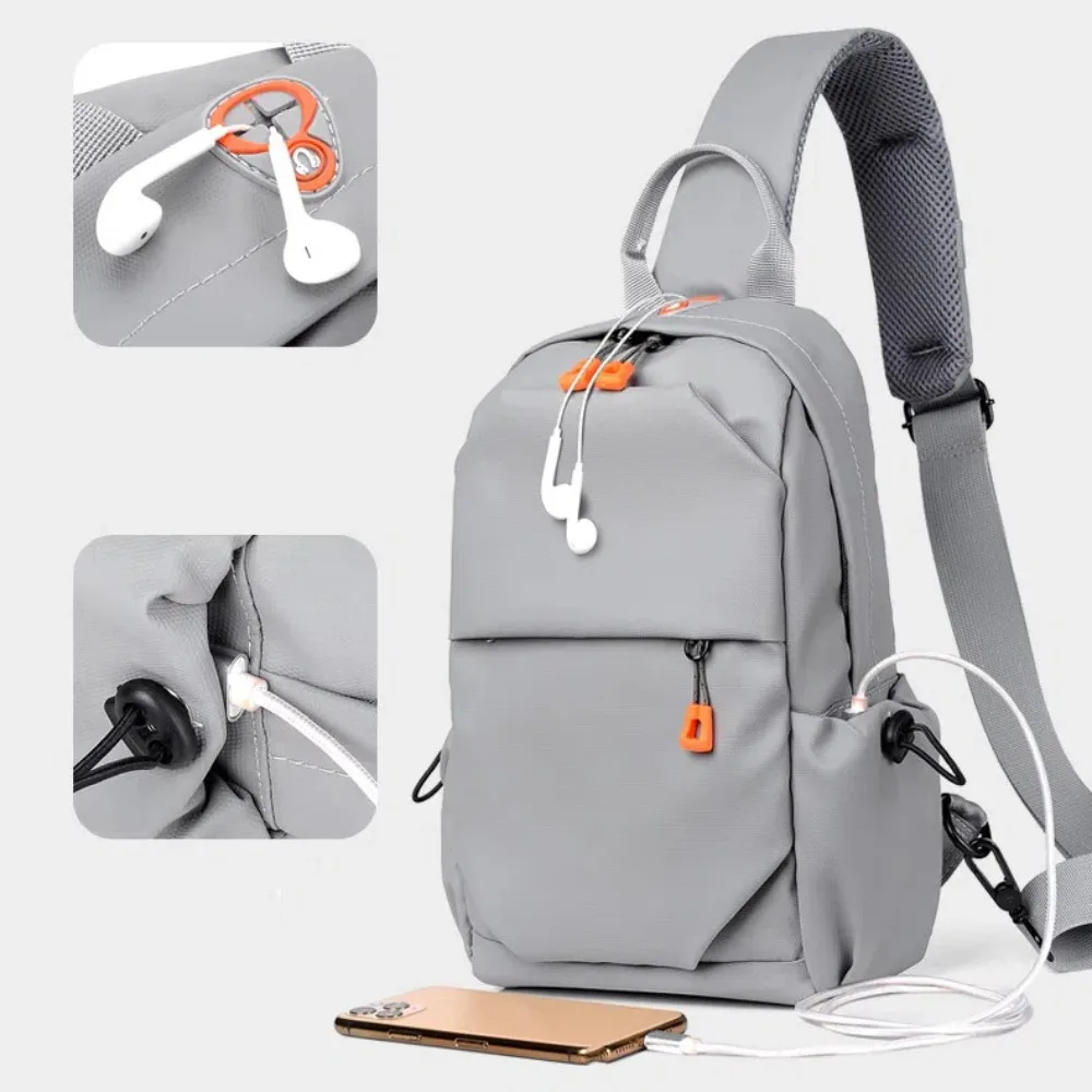 Polyester Men's Chest Bag Magnetic Buckle Adjustable Strap Outdoor Shoulder Bag Large Capacity Multi Functional