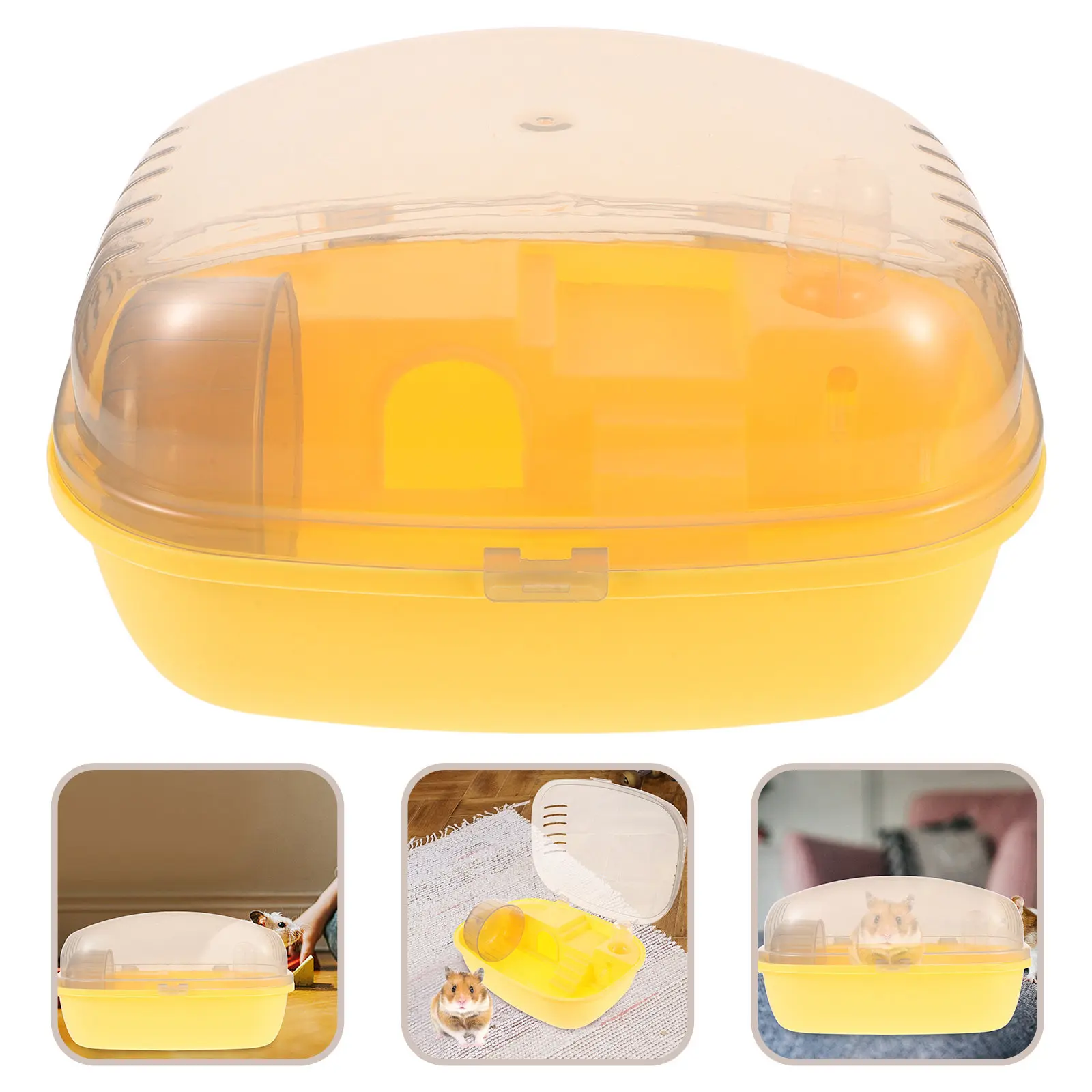 

Клетка для хомяка с прозрачной крышкой, портативная переноска для мелких животных, дышащий контейнер из АБС-пластика для хомяков и морских свинок