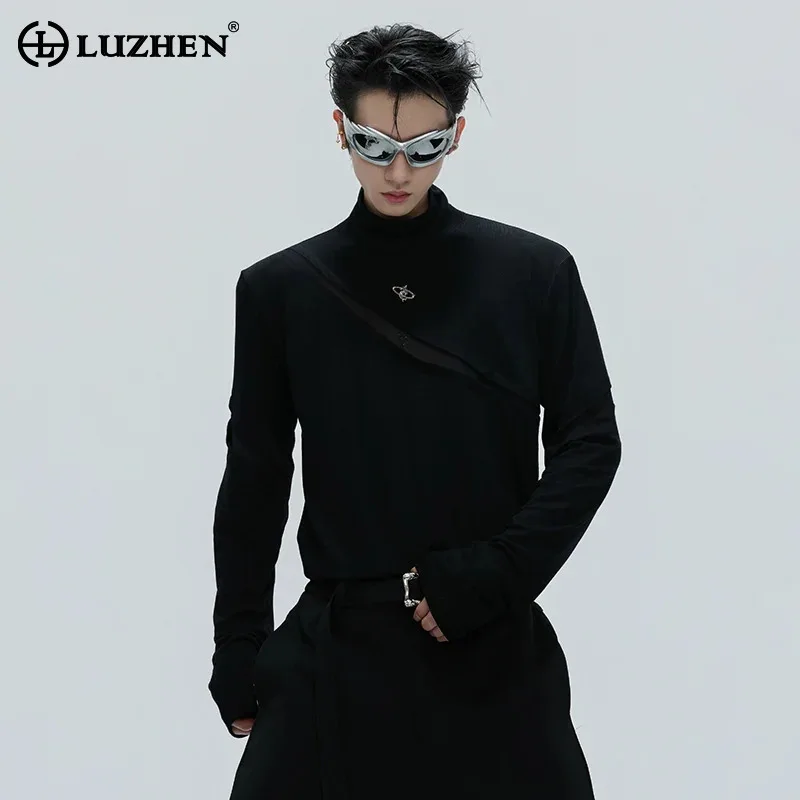 

LUZHEN модная нишевая дизайнерская ажурная тонкая толстовка с длинными рукавами, мужская осень 2021, новая уличная мужская футболка высокого качества JY4827