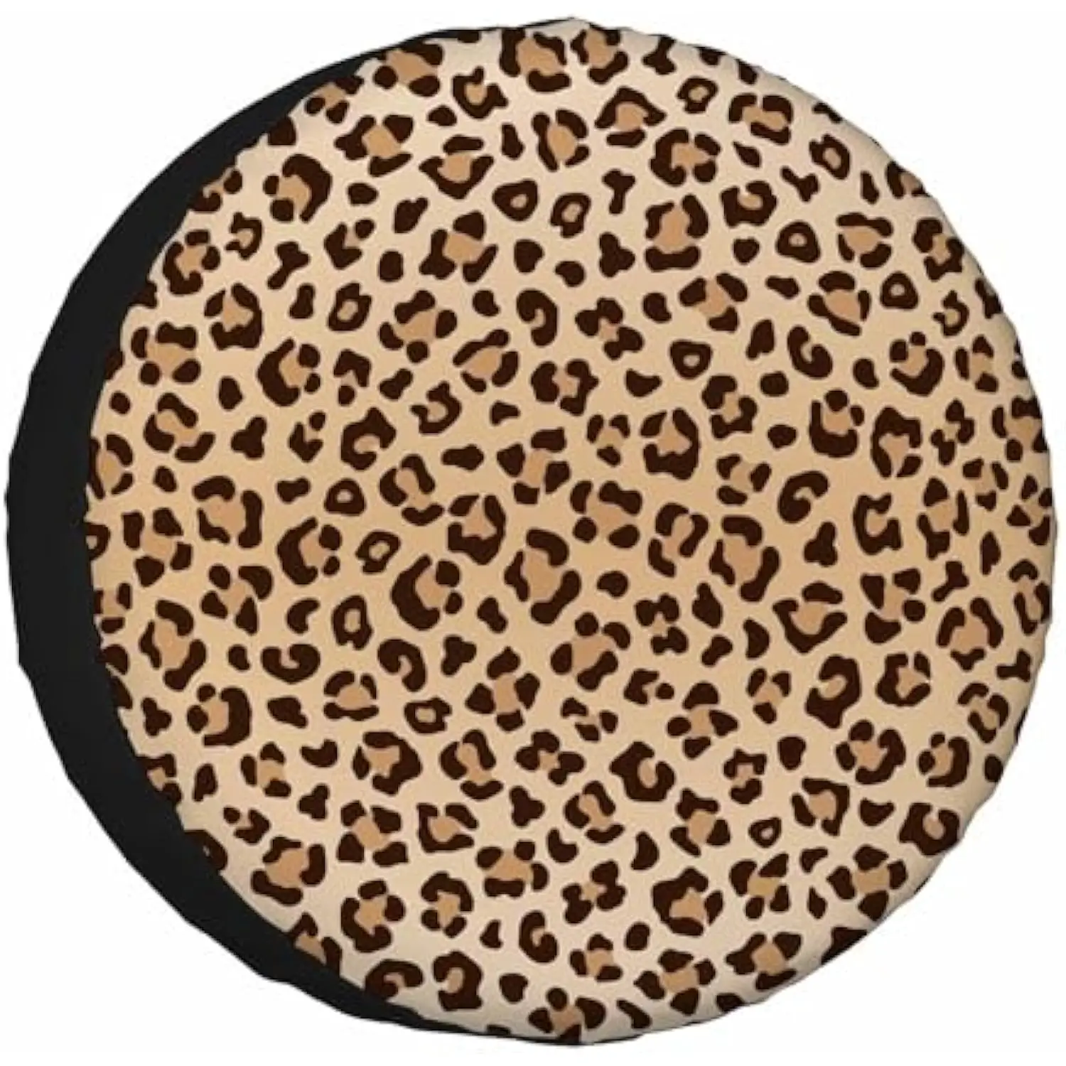 Leopard Print Spare Tire Cover Polyester Weatherproof Protector for SUV RV Truck Camper Trailer