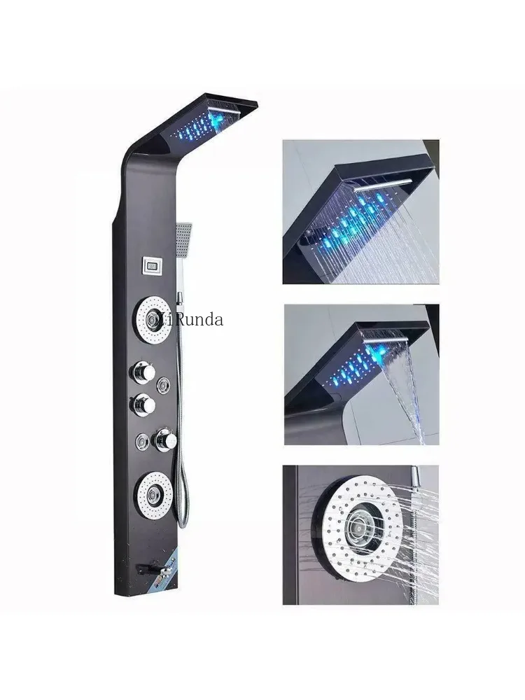 Waterfall Rainfull Shower Panel  SPA Sprayer Jets 3 Handles Shower Column Faucet Tower Hand Shower Tub Spout