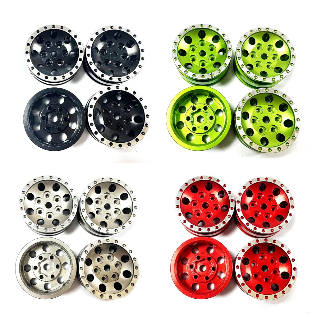 RCGOFOLLOW Aluminum Alloy Metal Wheel Rims RC Upgrade Part Rc Metal Wheel Rims For 1/24 ECX Barrage RC Car Part Titanium