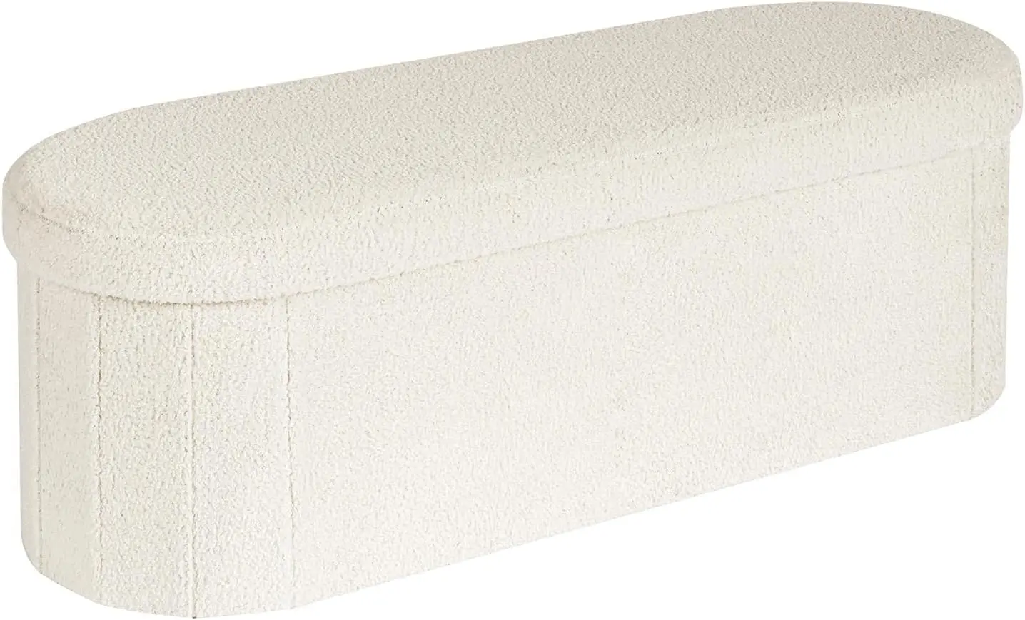 

Velvet Tufted Storage Ottoman Bench with Hidden Compartment, 43x15x15 Inches, White - Perfect for Living Room