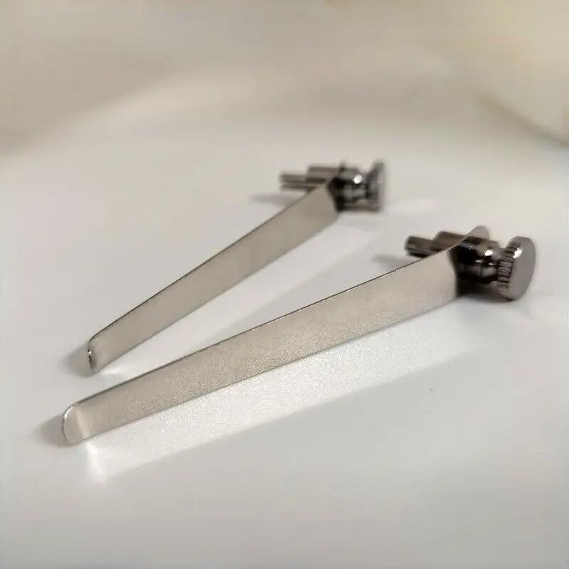 Pair of Metal Microscope Slides Clips Stereo Biological Microscope Stage Presser Holder for Specimen Pressing